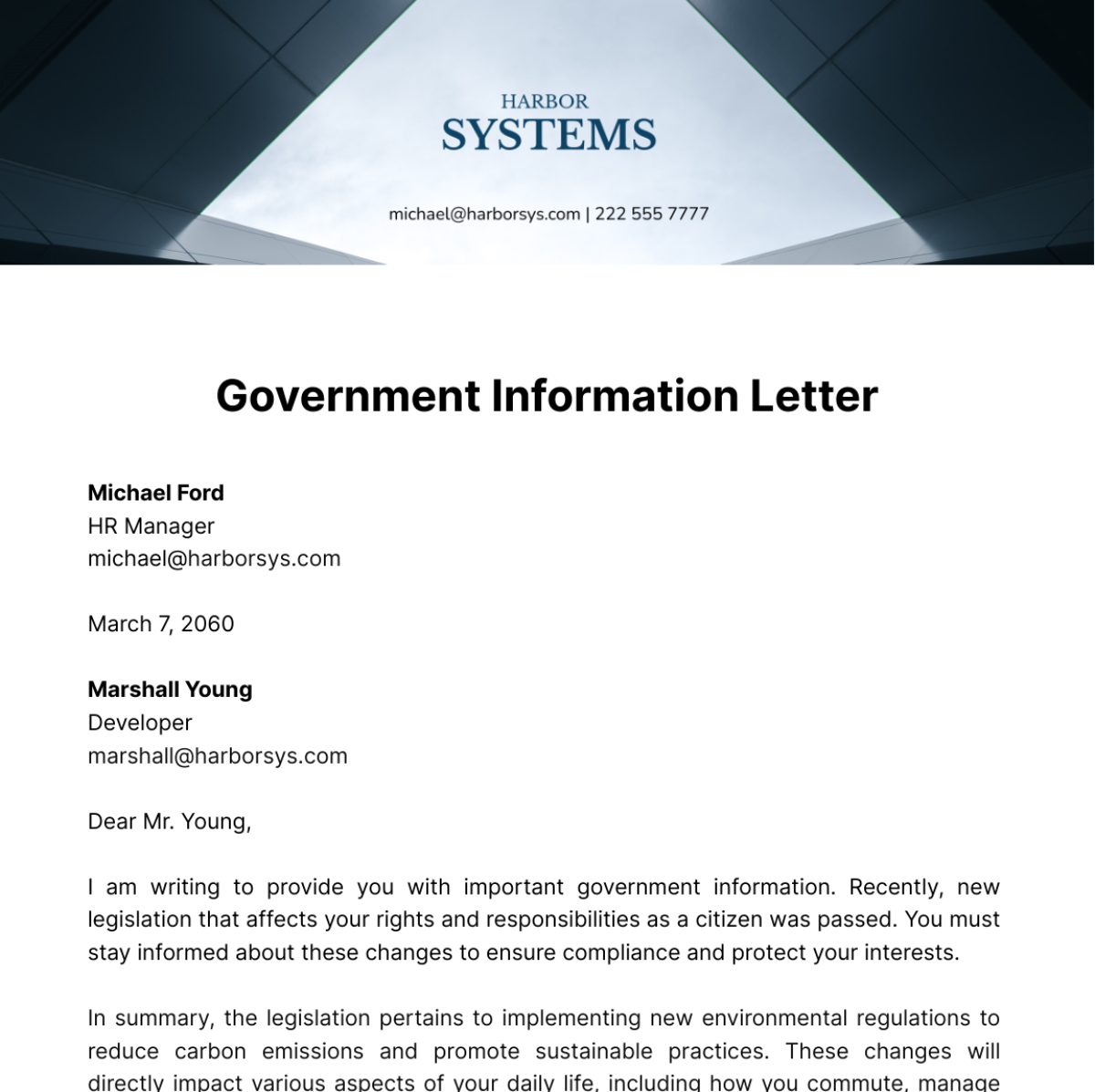 Government Information Letter   Template
