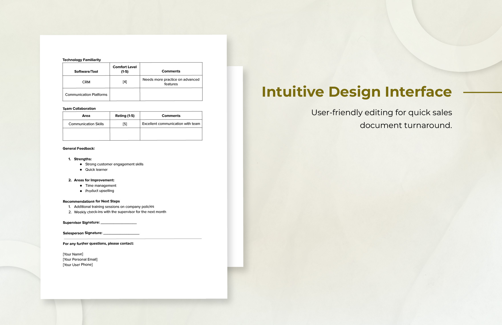 Sales Mid-Onboarding Evaluation Template
