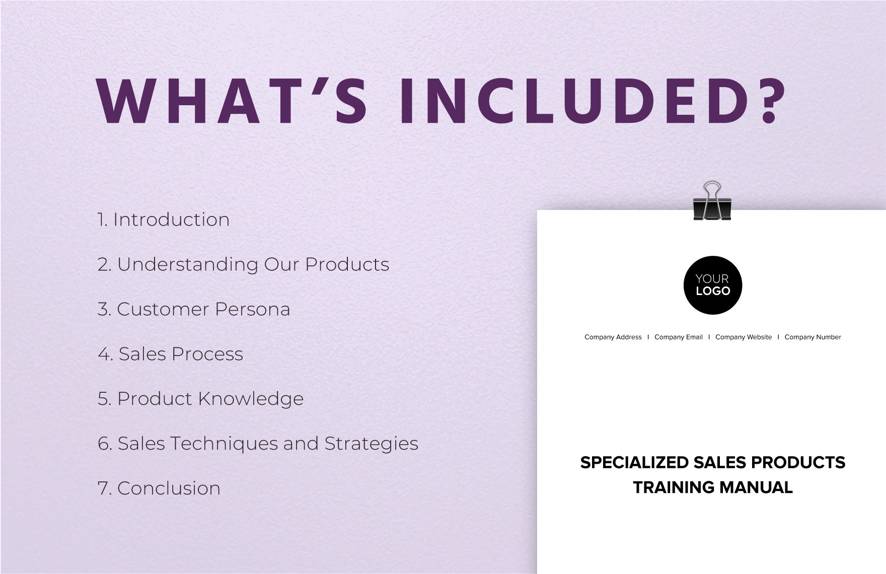 Specialized Sales Products Training Manual Template