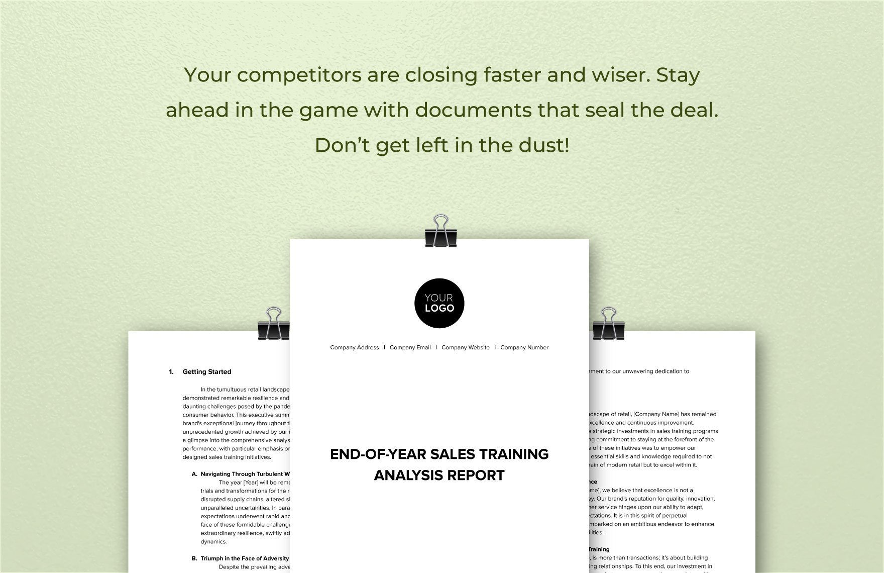End-of-Year Sales Training Analysis Report Template