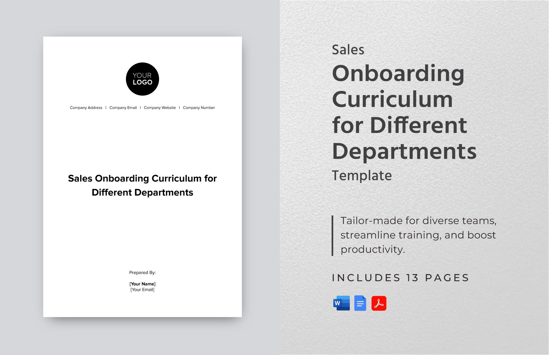 Sales Onboarding Curriculum for Different Departments Template in Word, Google Docs, PDF