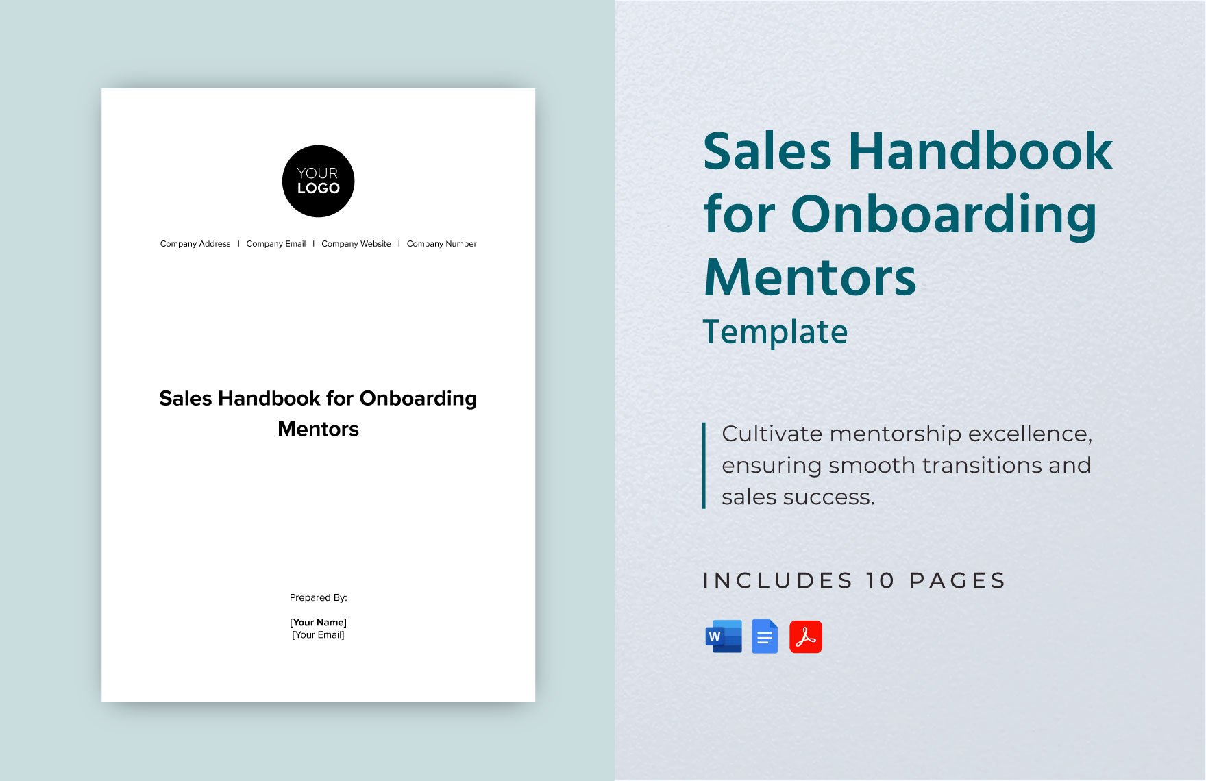 Sales Handbook for Onboarding Mentors Template in Word, Google Docs, PDF