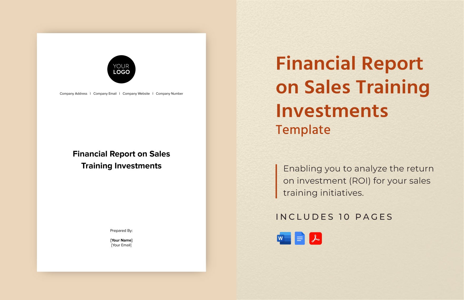 Financial Report on Sales Training Investments Template