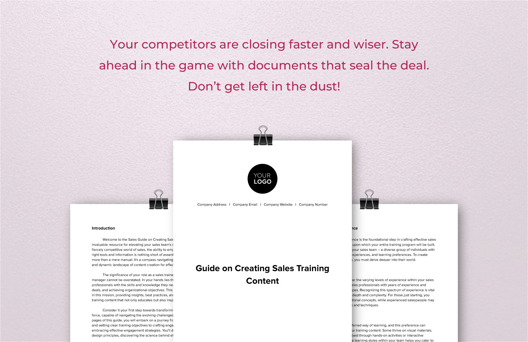 Guide on Creating Sales Training Content Template