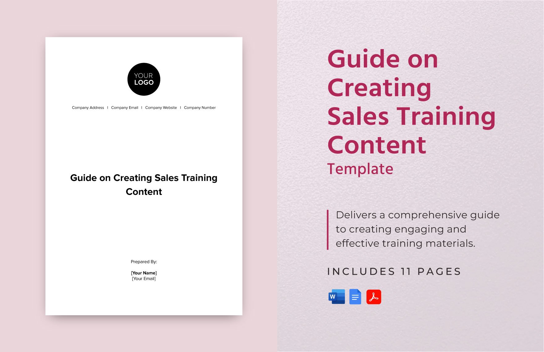 Guide on Creating Sales Training Content Template