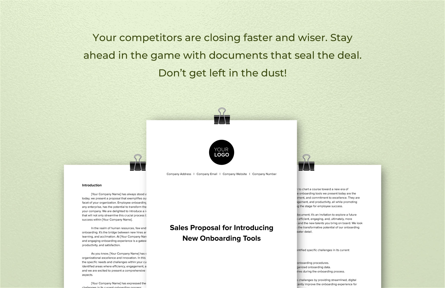 Sales Proposal for Introducing New Onboarding Tools Template