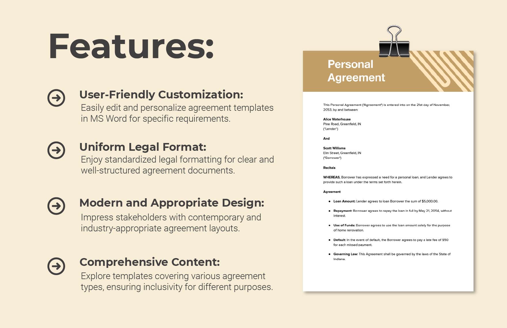 Personal Agreement Template