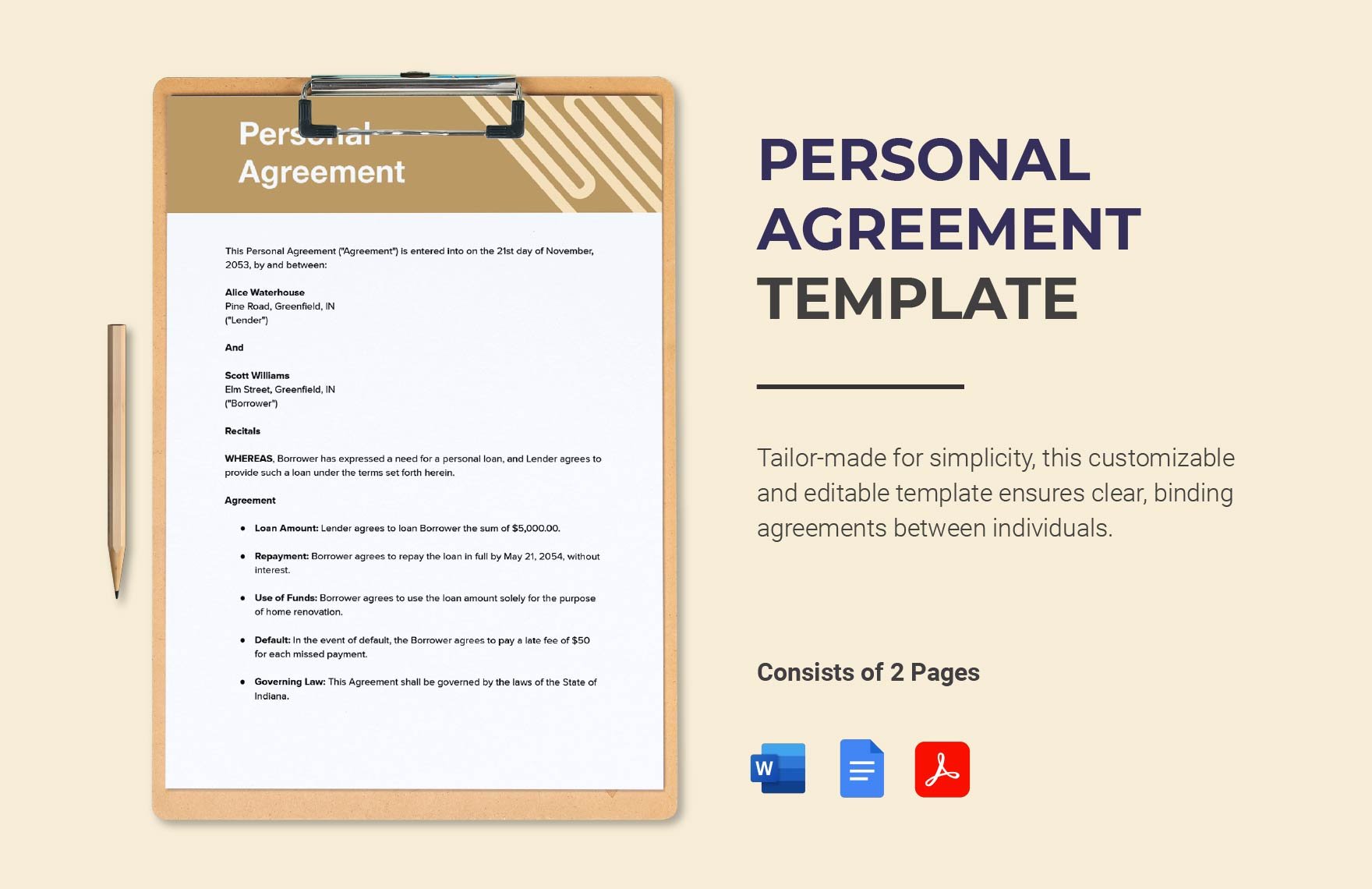 Personal Agreement Template
