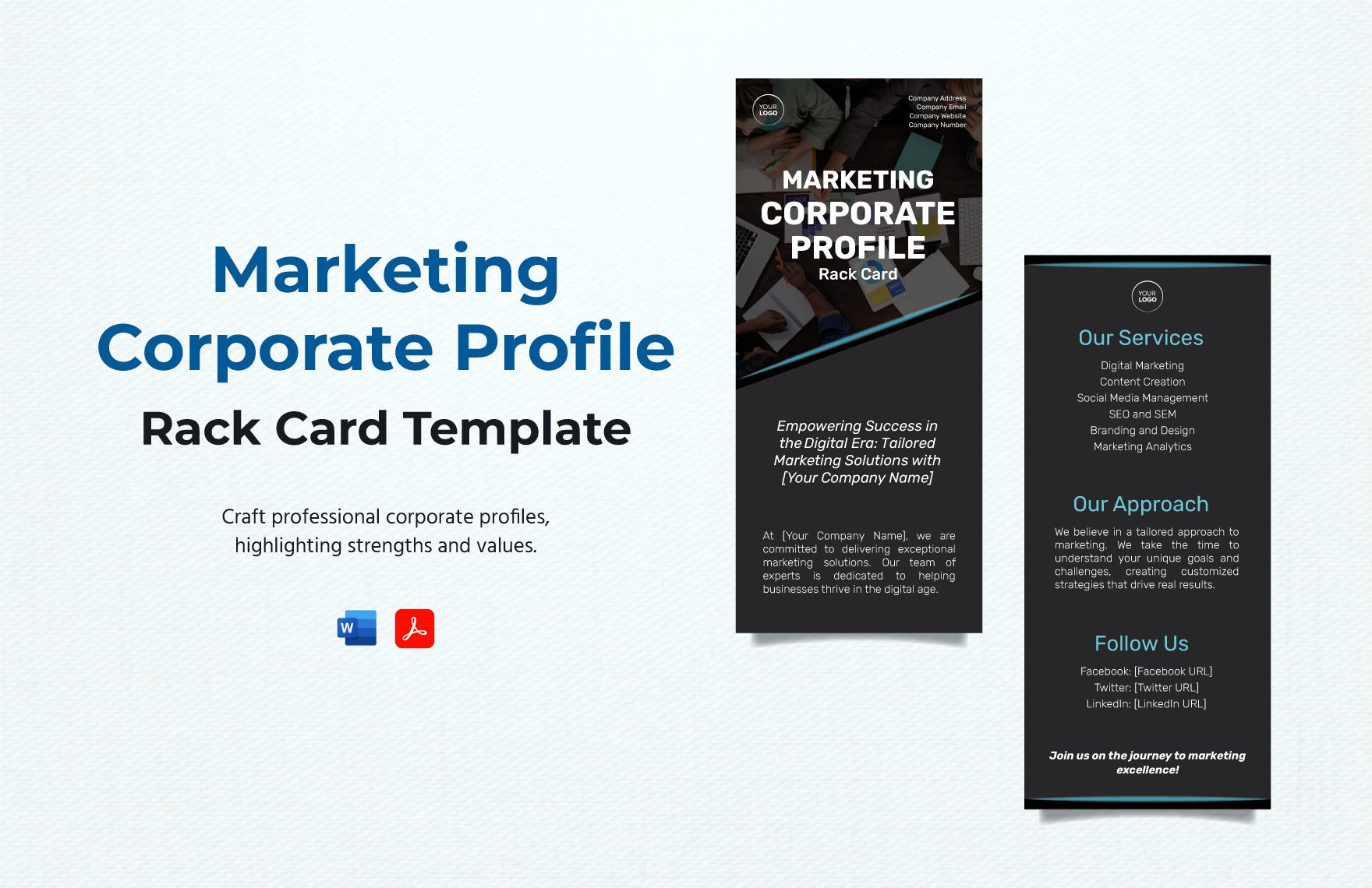 Marketing Corporate Profile Rack Card Template in Word, PDF
