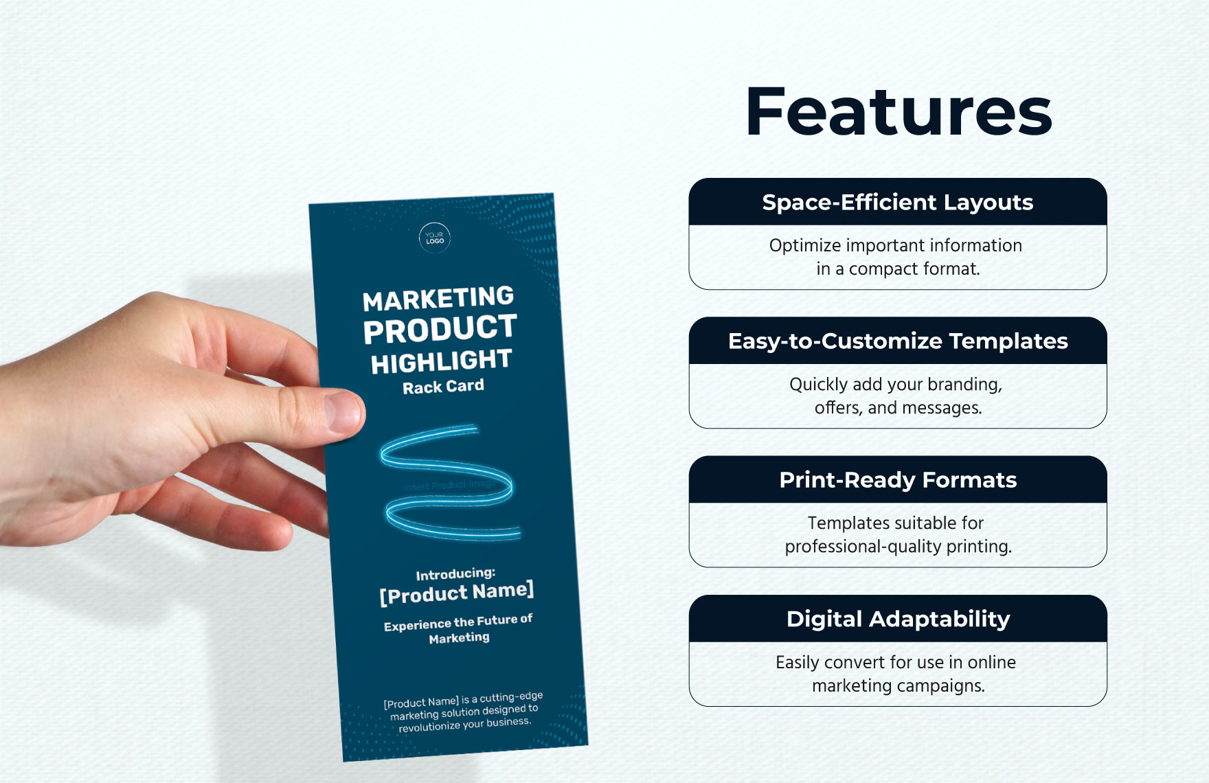 Marketing Product Highlight Rack Card Template