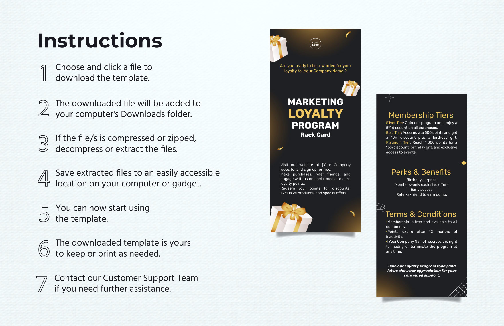 Marketing Loyalty Program Rack Card Template
