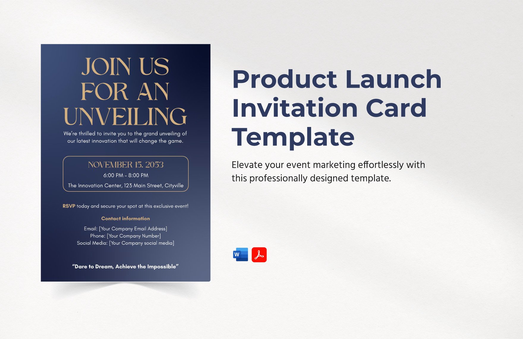 Product Launch Invitation Card Template