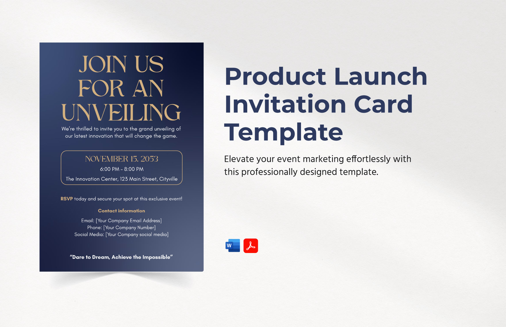 Product Launch Invitation Card Template in PDF, Word - Download | Template .net