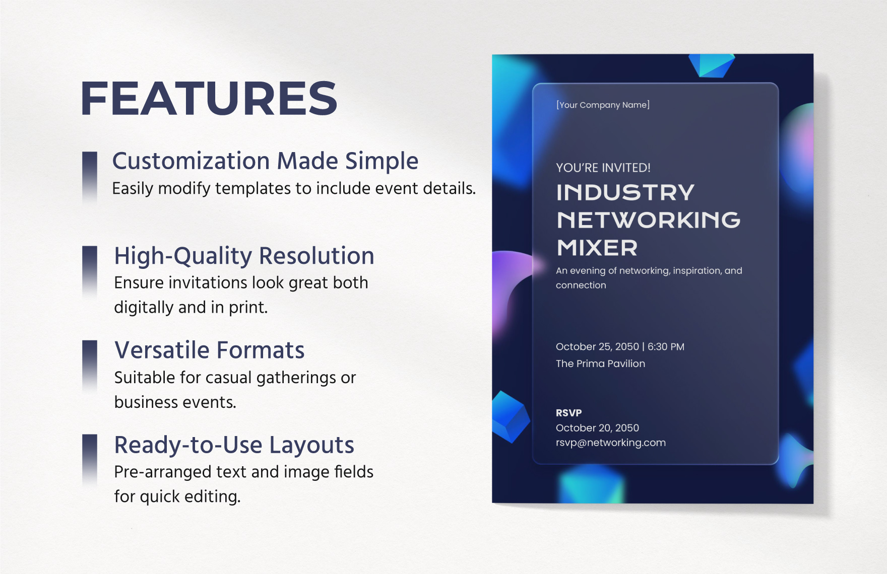 Industry Networking Mixer Invitation Card Template