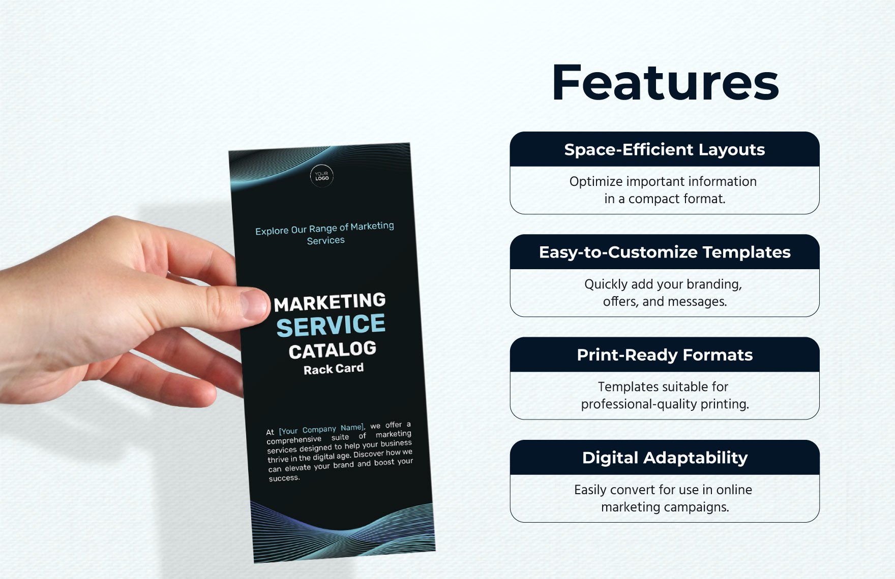 Marketing Service Catalog Rack Card Template