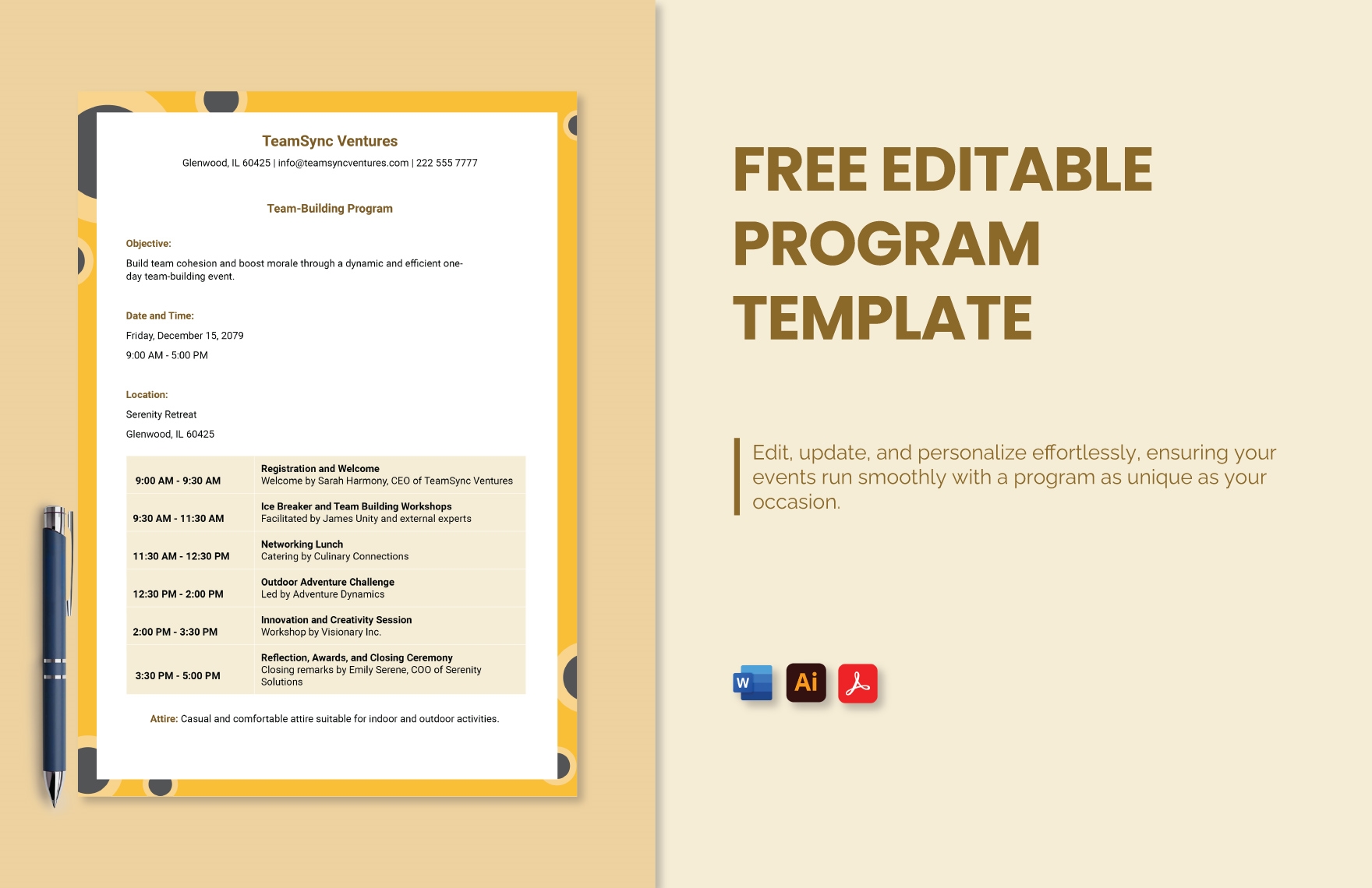 Editable Program Templates