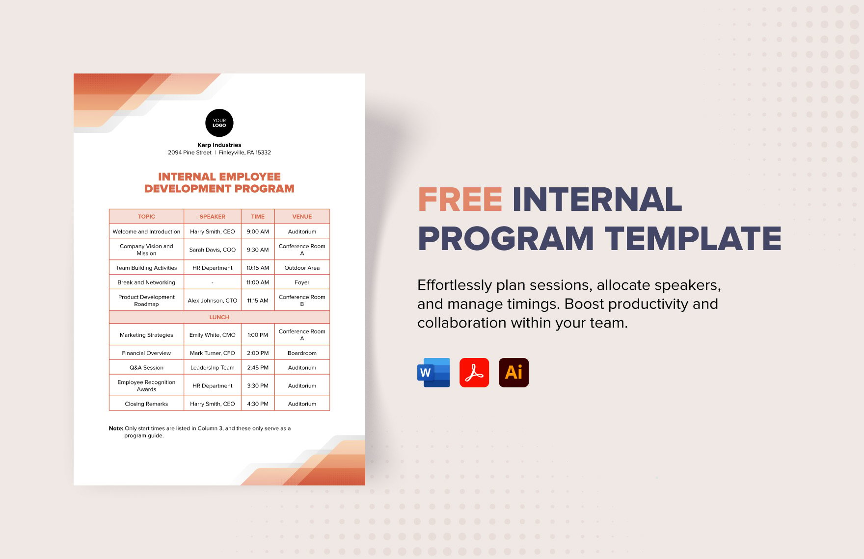 Free Internal Program Template
