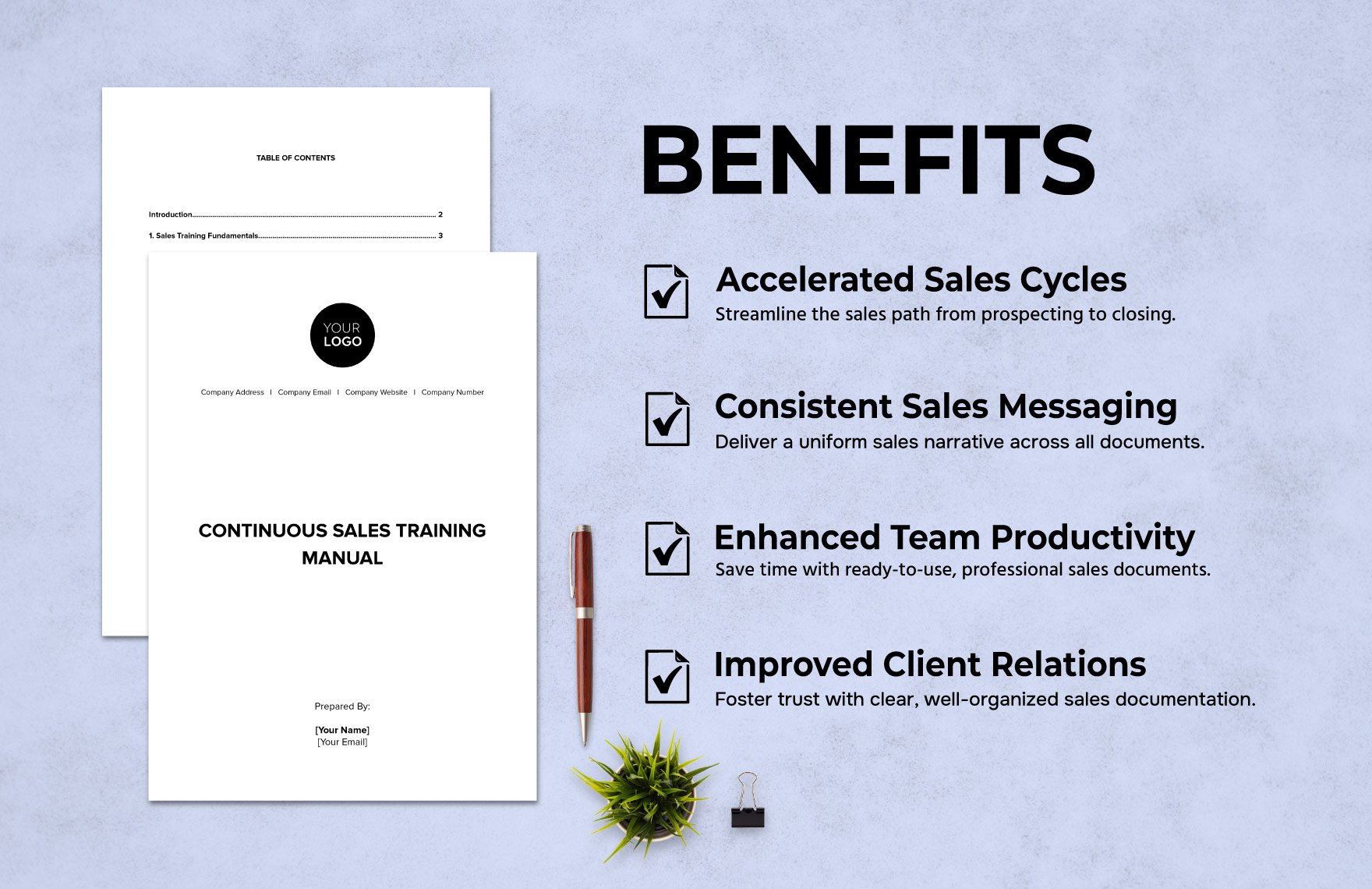 Continuous Sales Training Manual Template
