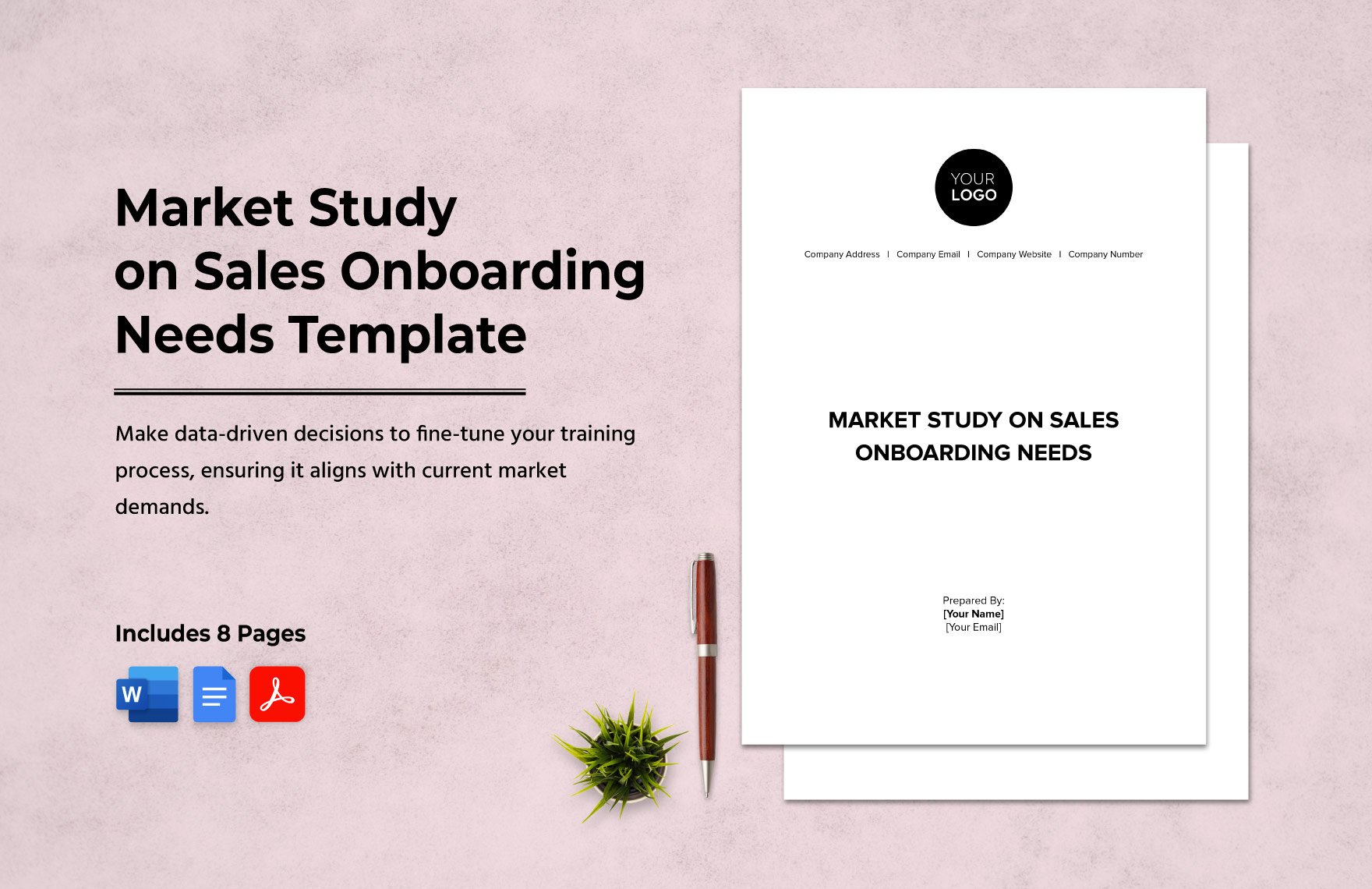 Market Study on Sales Onboarding Needs Template