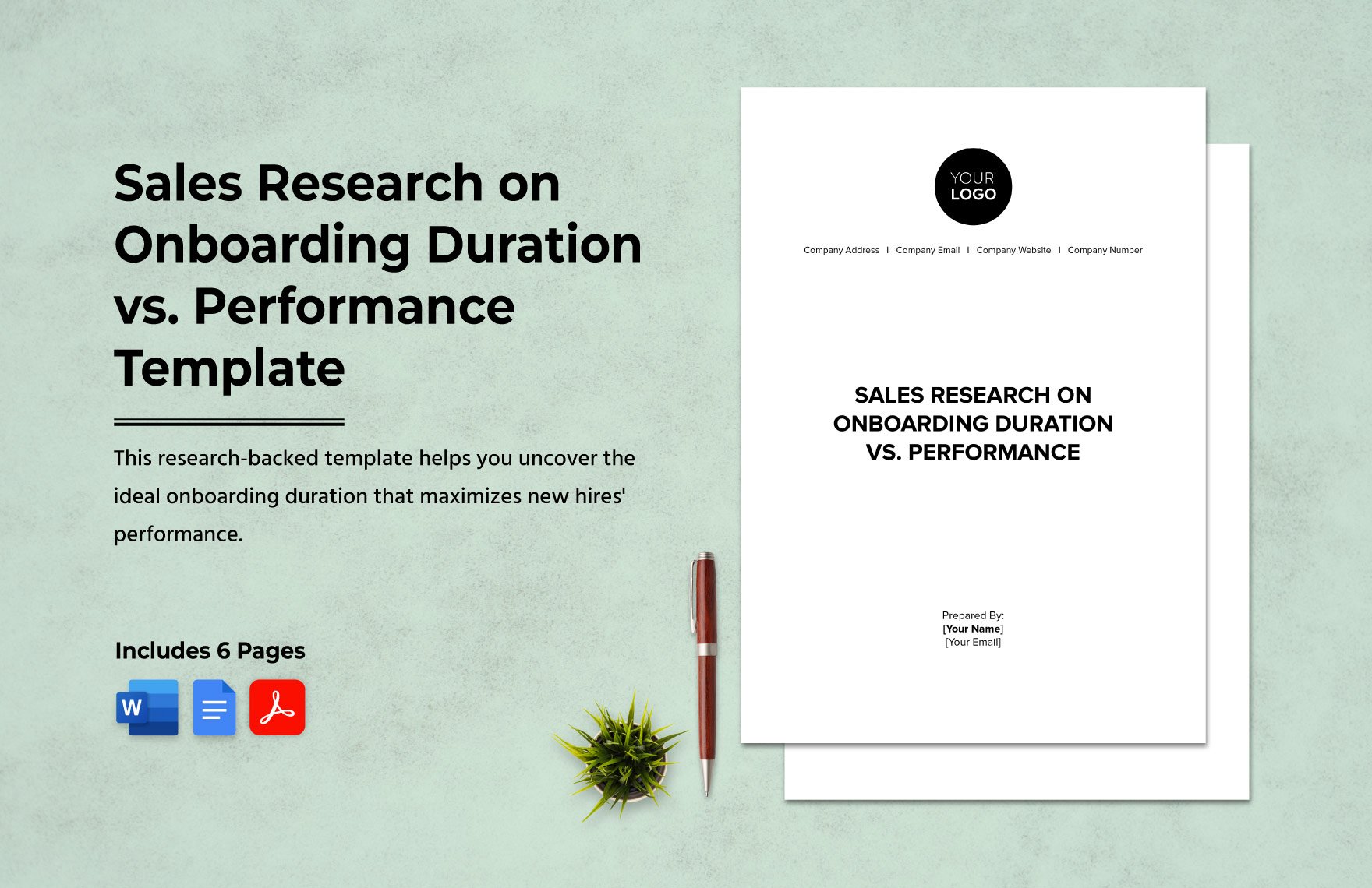 Sales Research on Onboarding Duration vs. Performance Template