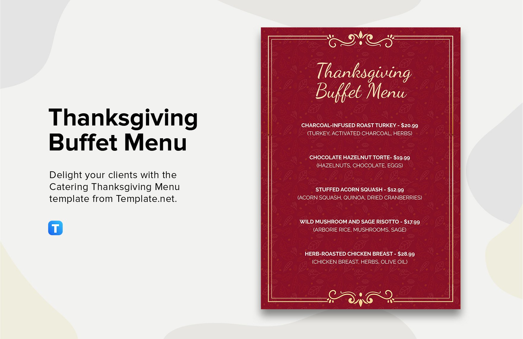 Thanksgiving Buffet Menu Template