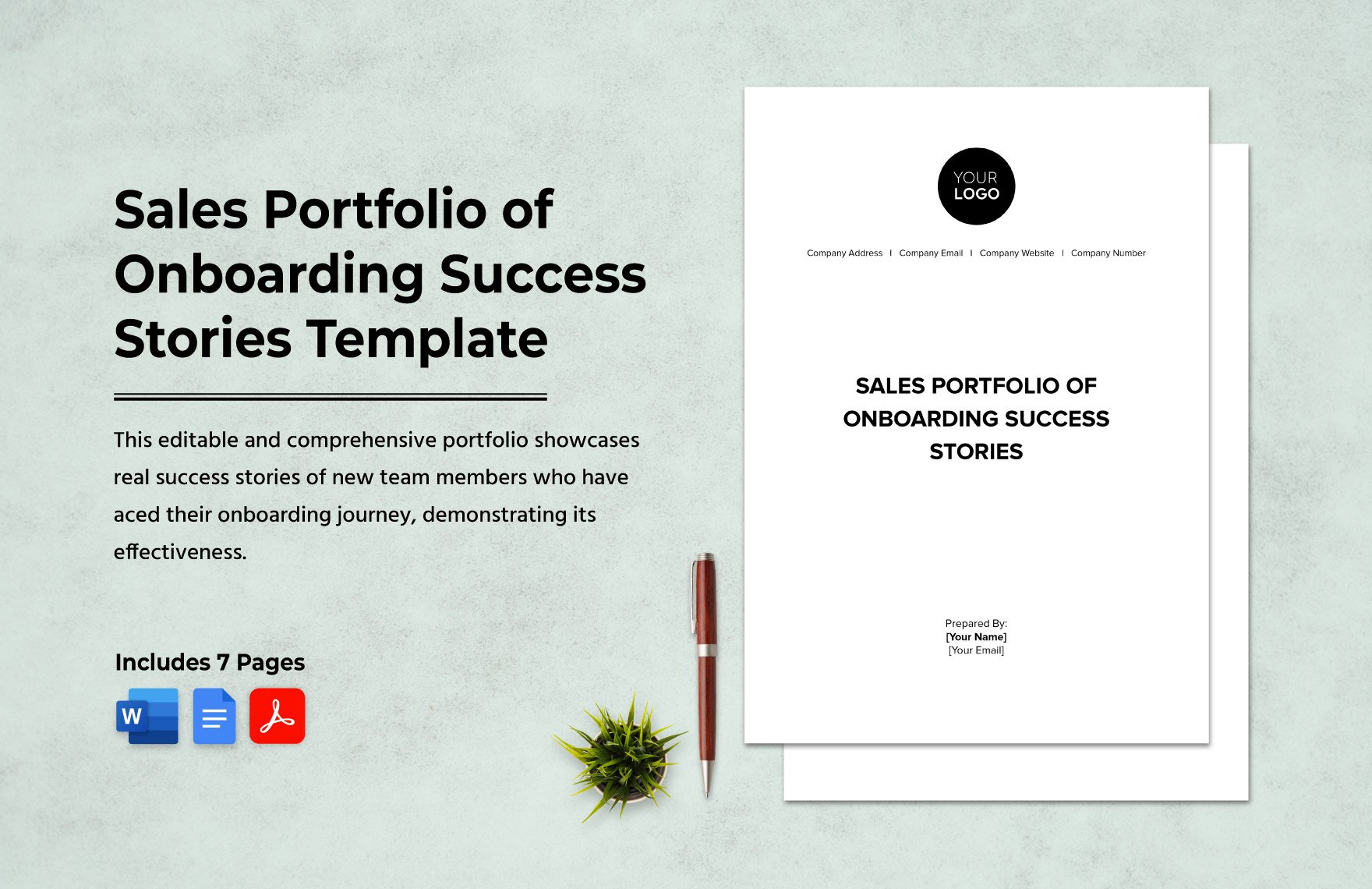 Sales Portfolio of Onboarding Success Stories Template