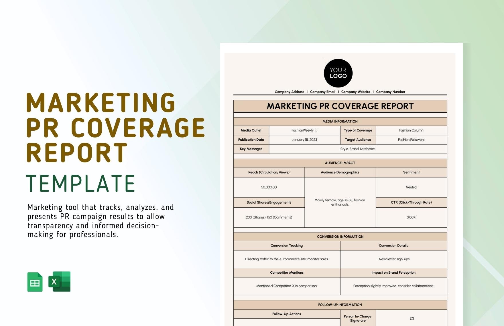 Marketing PR Coverage Report Template