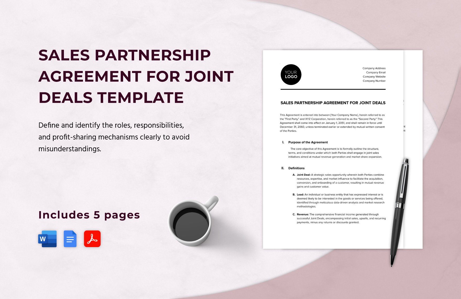 Sales Partnership Agreement for Joint Deals Template