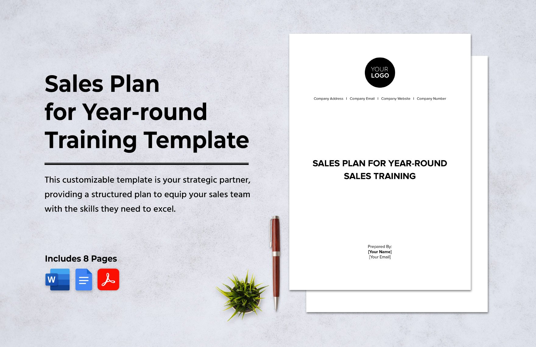 Sales Plan for Year-round Training Template in Word, Google Docs, PDF