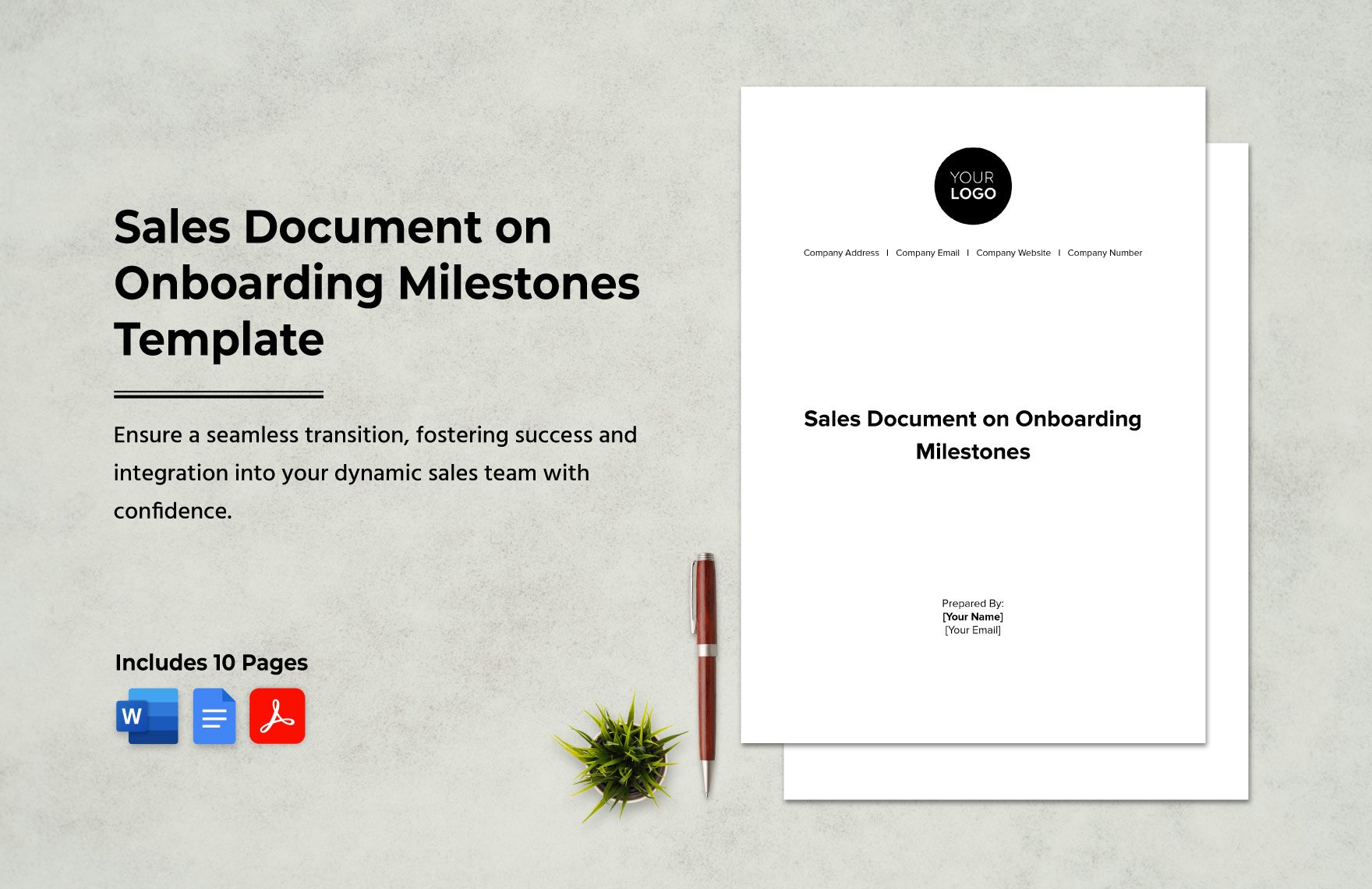 Sales Document on Onboarding Milestones Template in Word, Google Docs, PDF