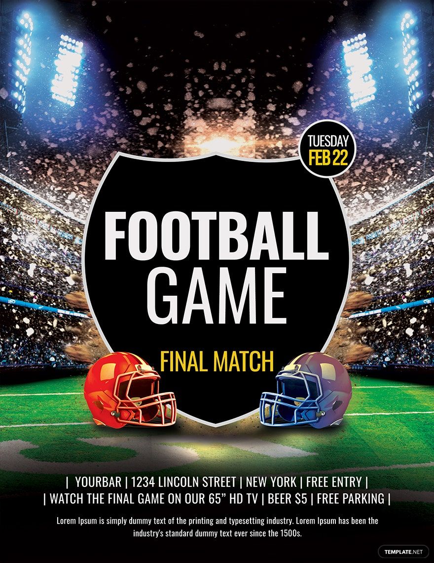 Sample Football Game Flyer Template