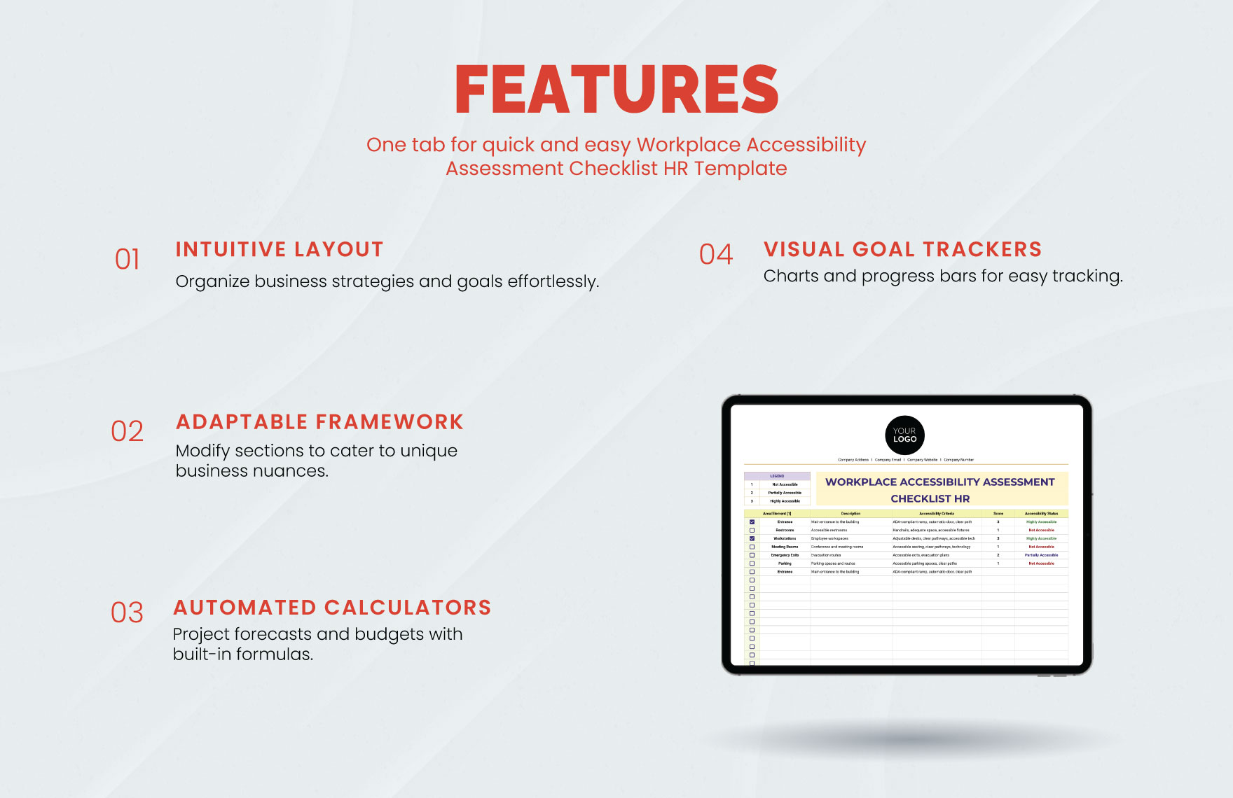 Workplace Accessibility Assessment Checklist HR Template