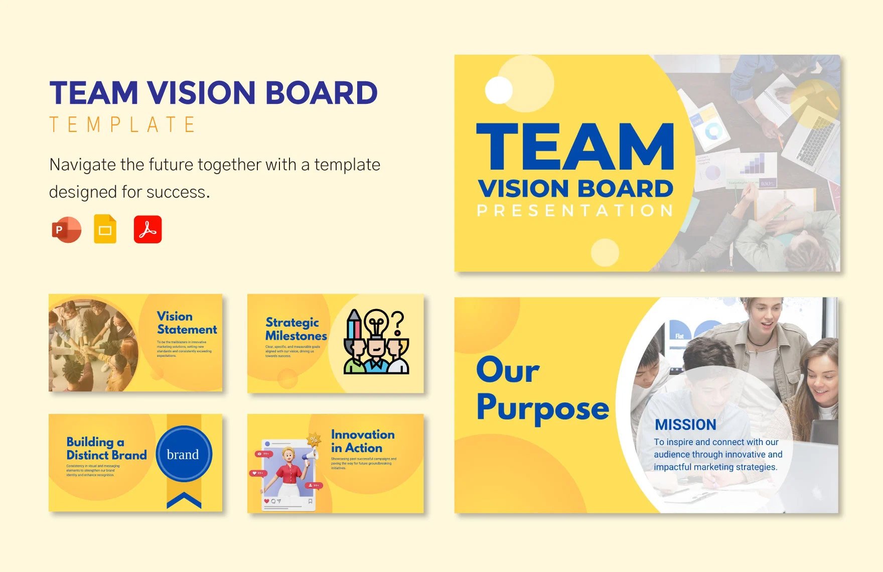 Team Vision Board Template in PDF, PPT, Google Slides - Download ...