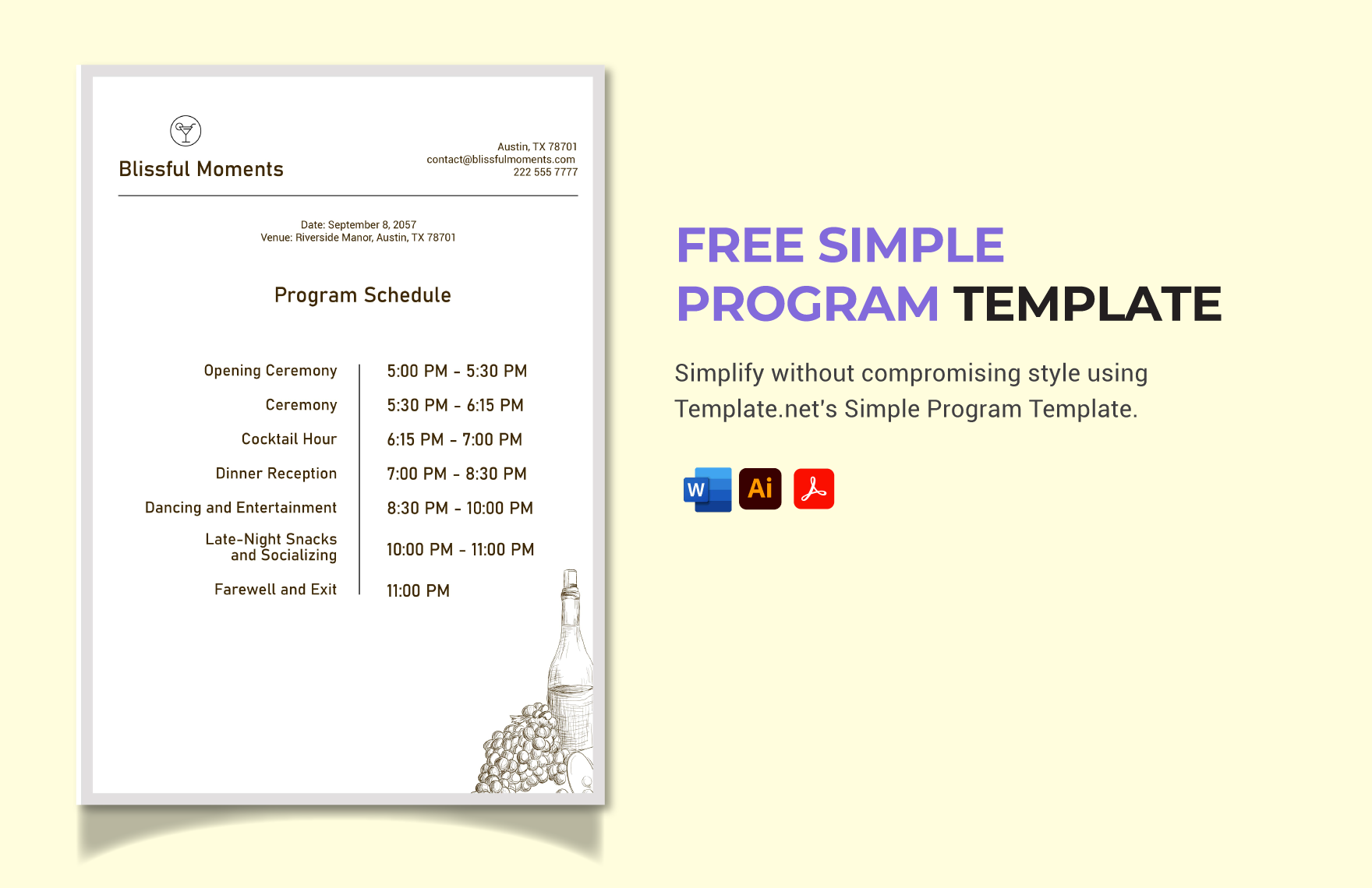 Free Simple Program Template