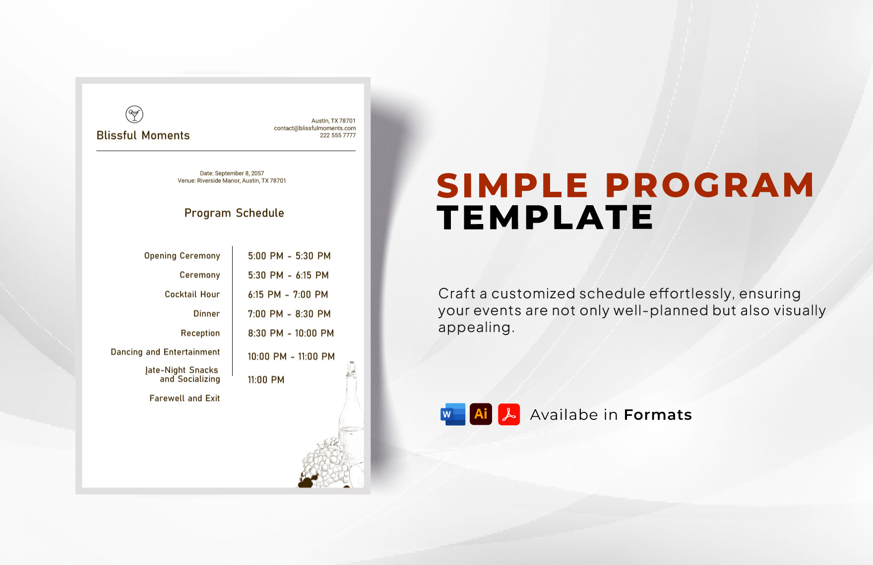 Free Simple Program Template in Word, PDF, Illustrator