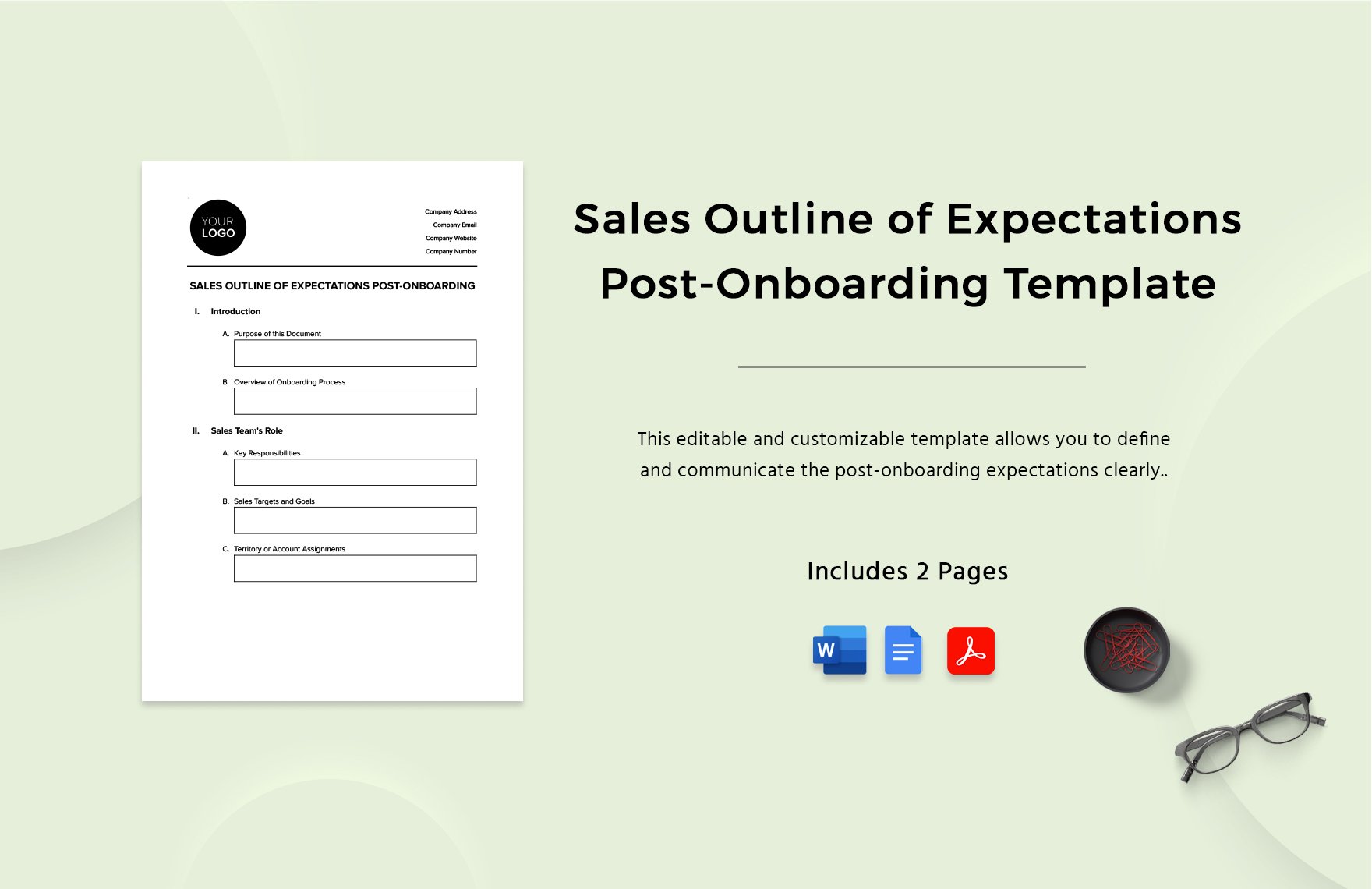 Sales Outline of Expectations Post-Onboarding Template in Word, Google Docs, PDF