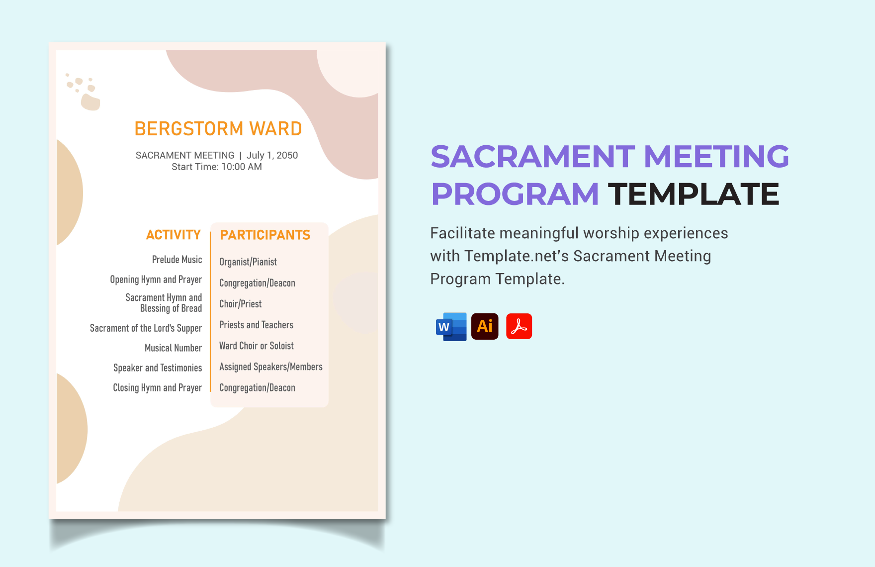 Sacrament Meeting Program Template