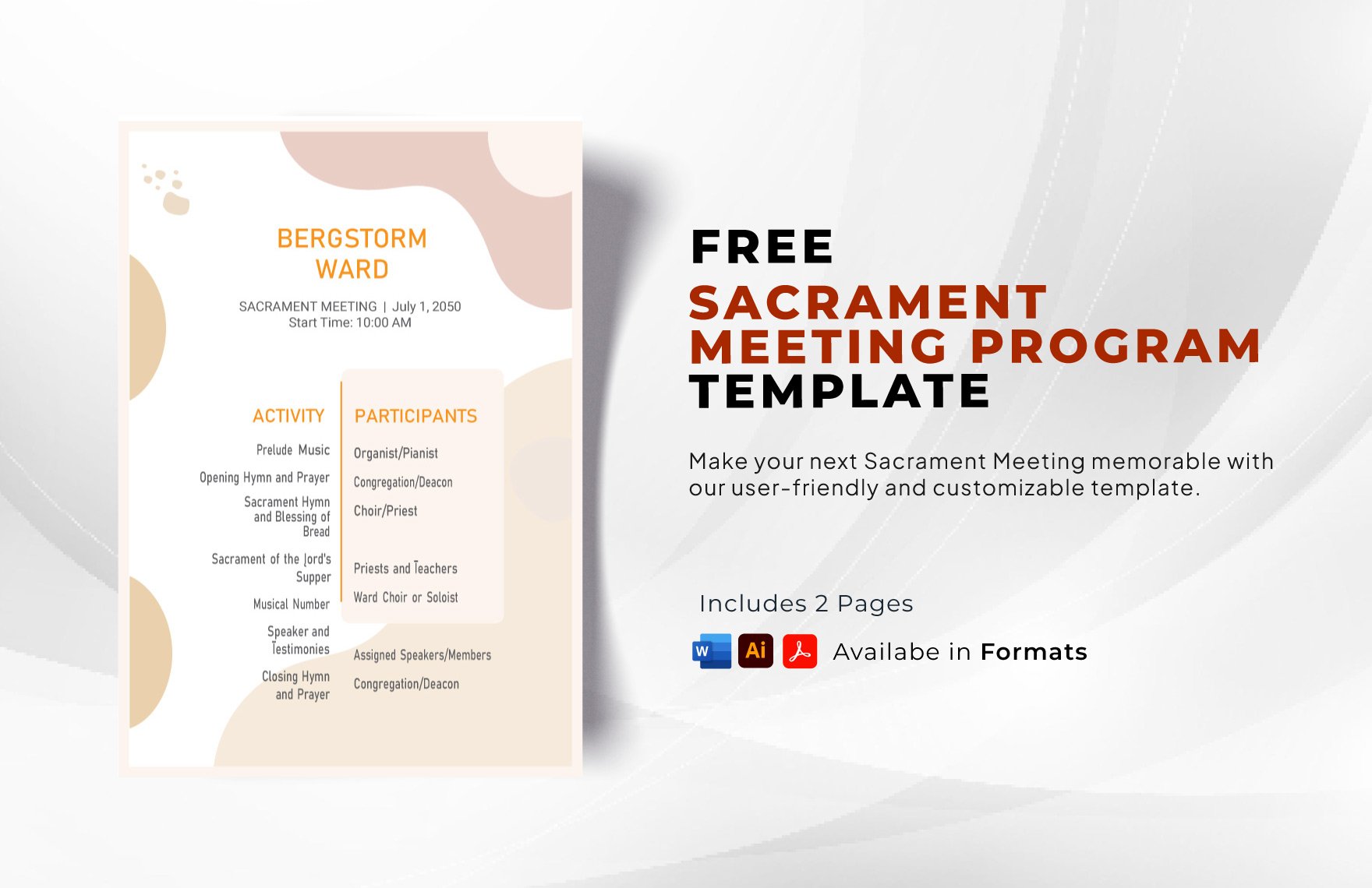 Sacrament Meeting Program Template