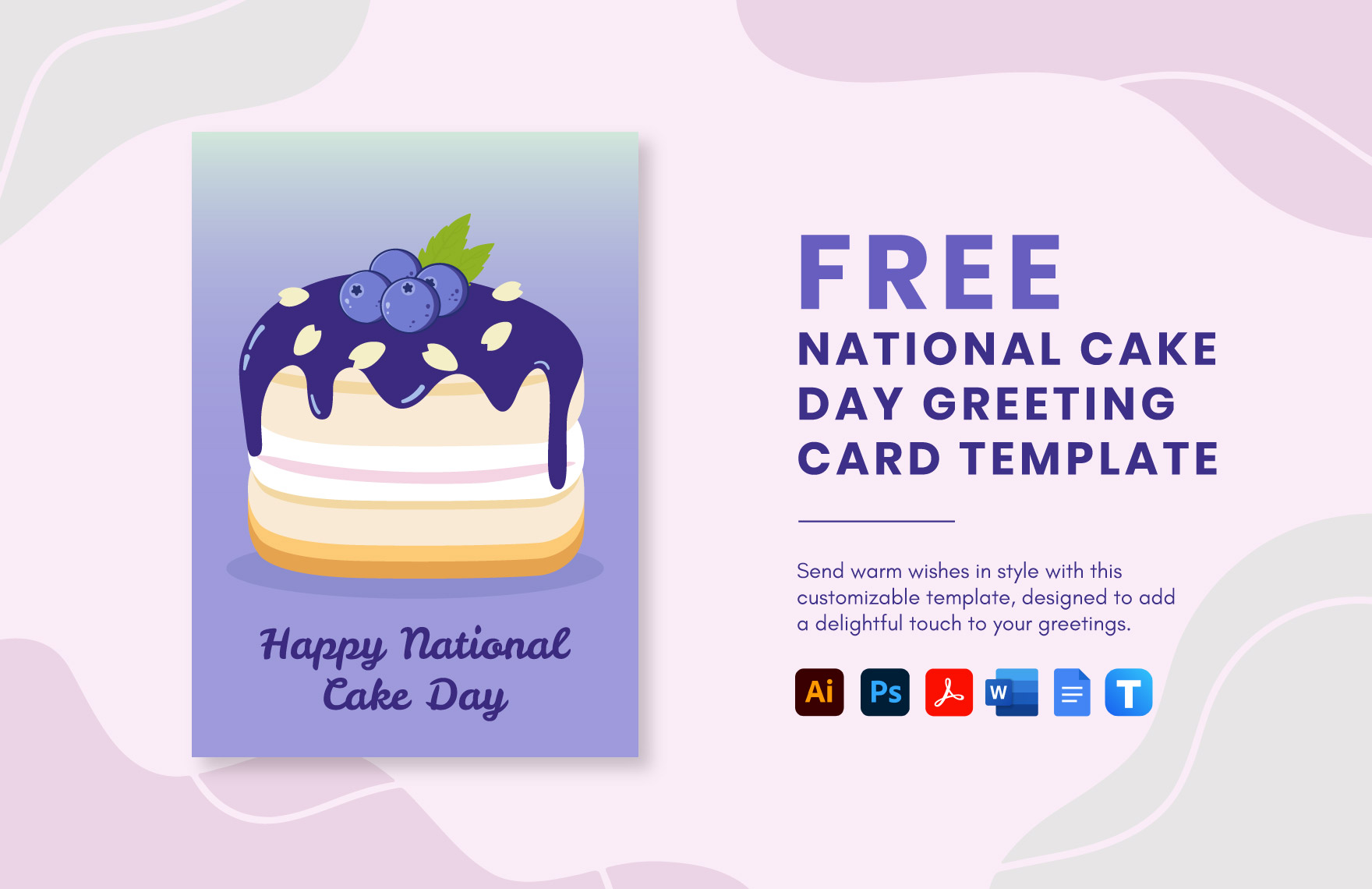 National Cake Day Greeting Card Template