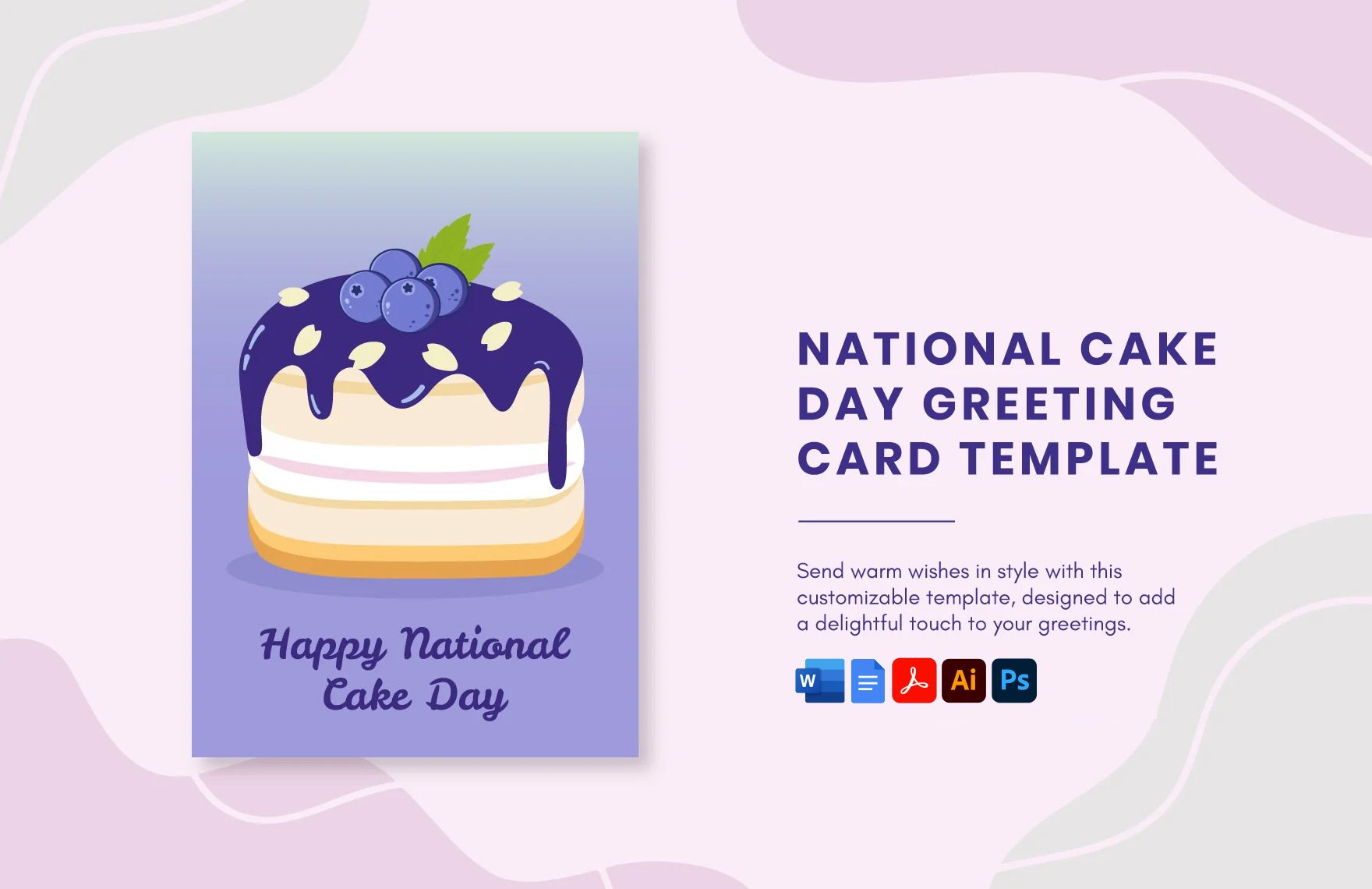Free National Cake Day Greeting Card Template in Word, Google Docs, PDF, Illustrator, PSD