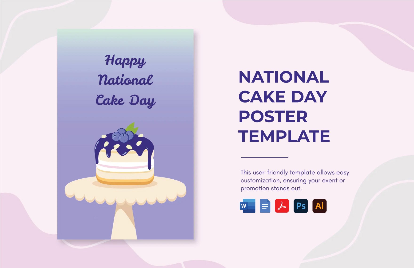 National Cake Day Poster Template in Word, Google Docs, PDF, Illustrator, PSD