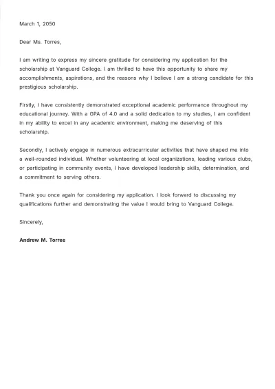 Free Admission Letter for Scholarship Template to Edit Online