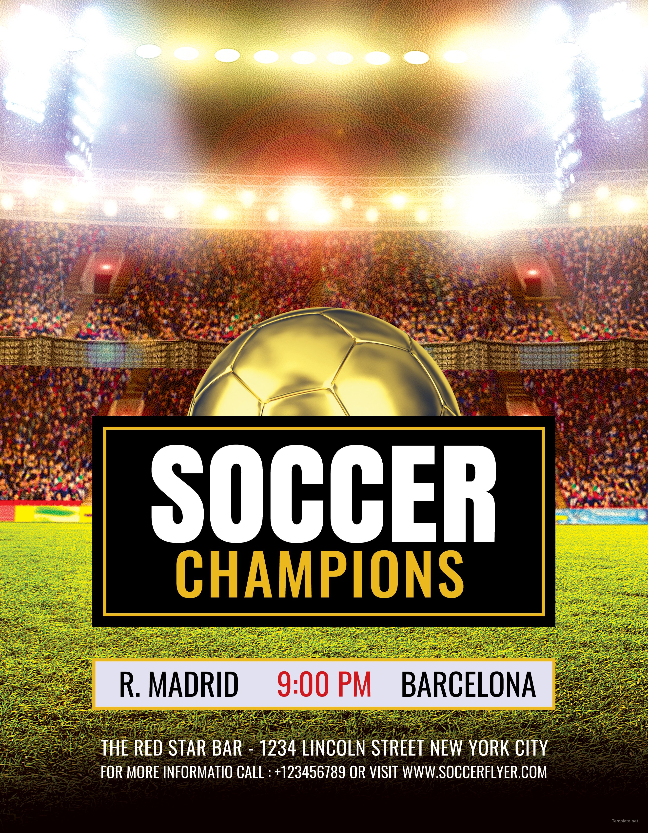 Free Soccer Game Flyer Template In Adobe Photoshop Illustrator Template