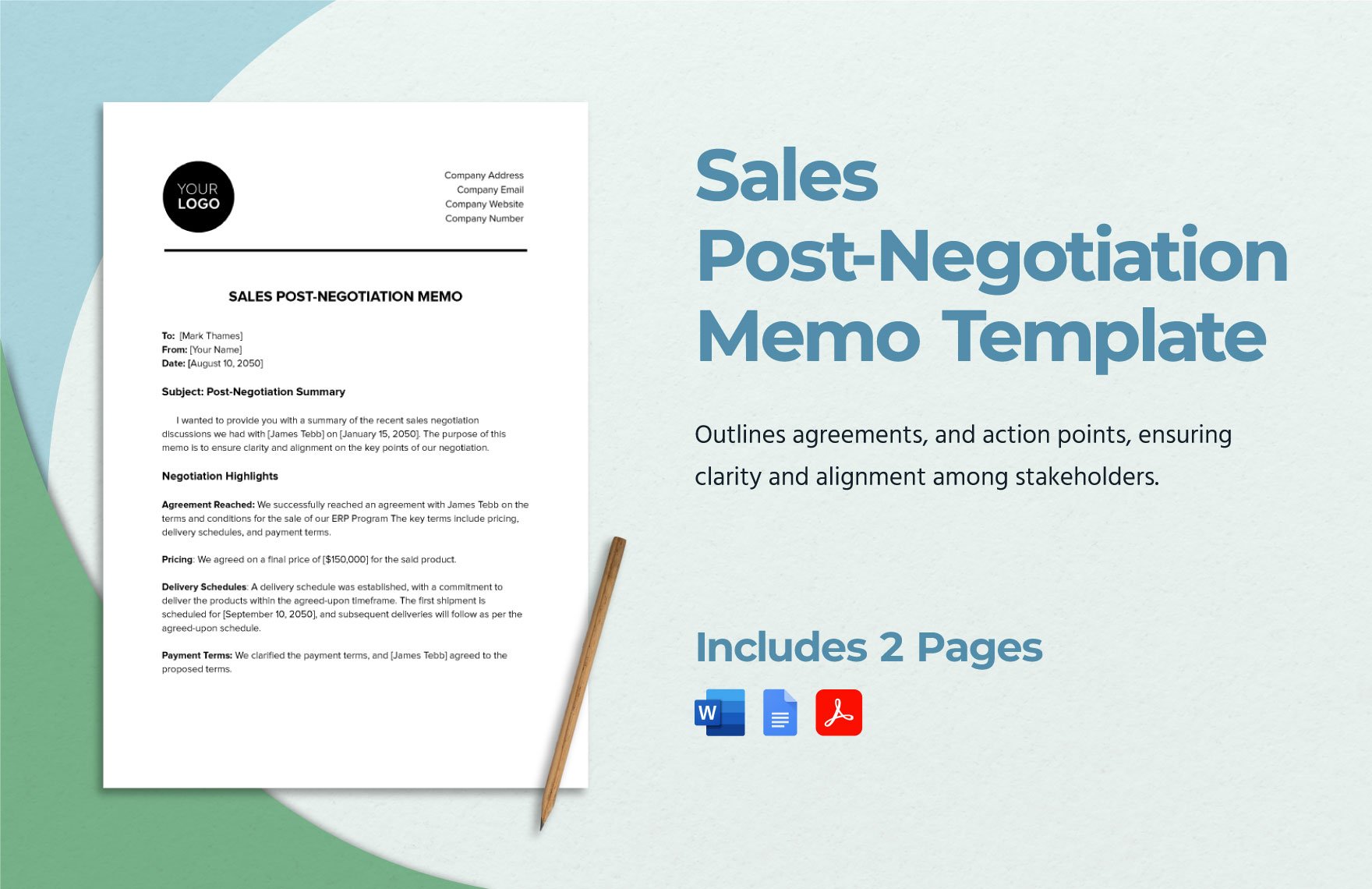 Sales Post-Negotiation Memo Template