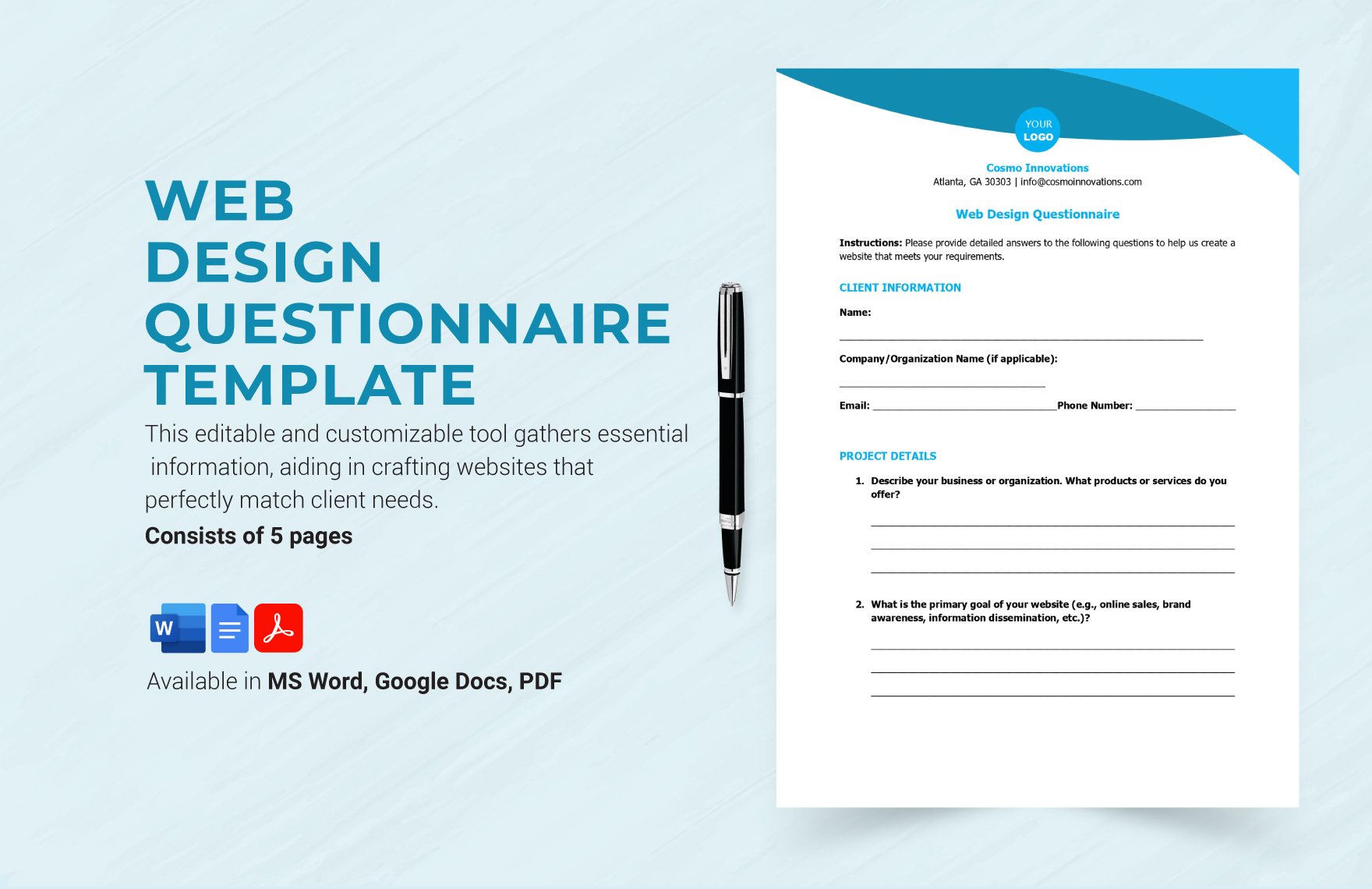 Free Web Design Questionnaire Template in Word, Google Docs, PDF