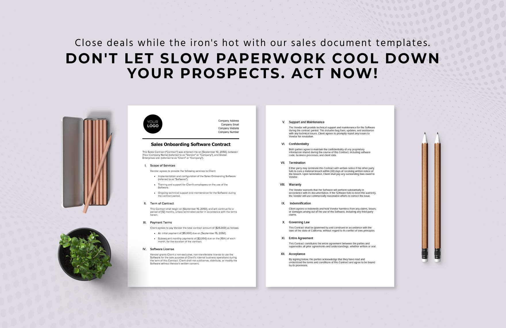 Sales Onboarding Software Contract Template