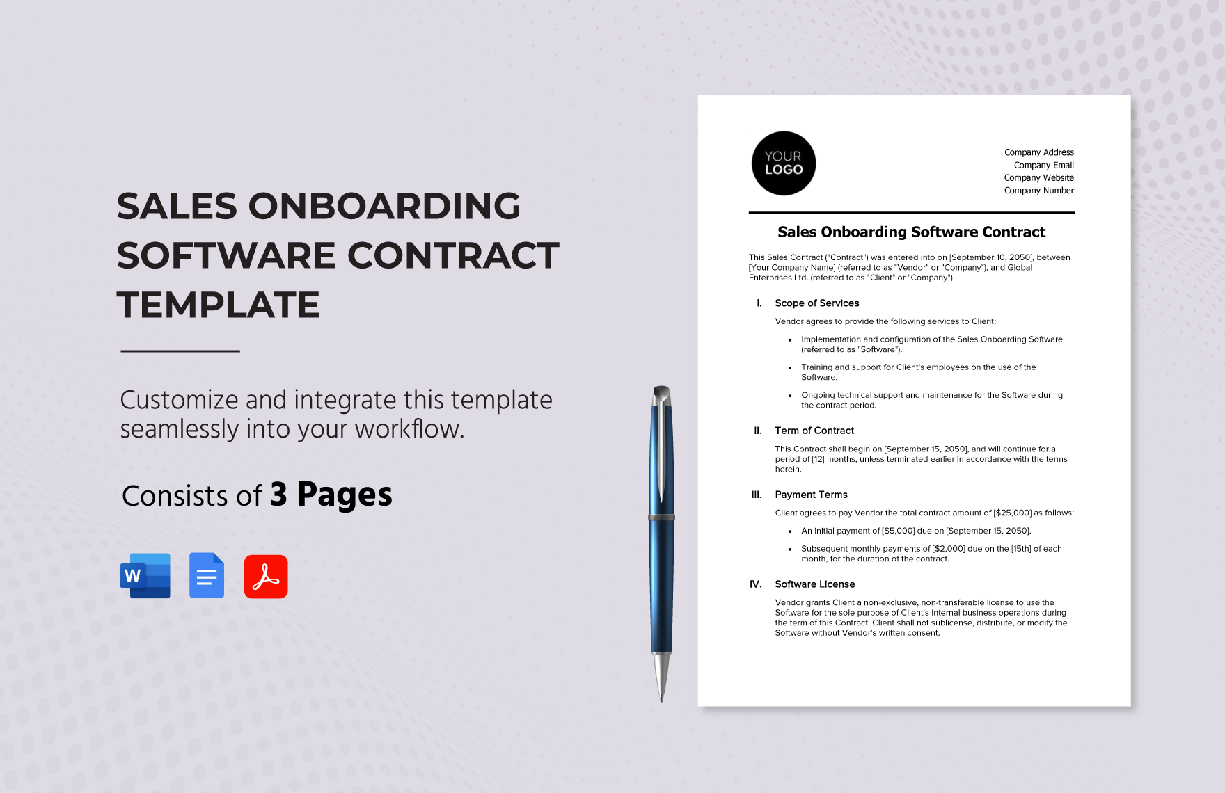 Sales Onboarding Software Contract Template