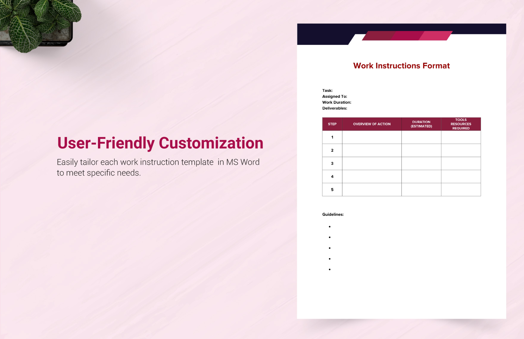 Free Work Instruction Format Template - Download in Word, Google Docs ...