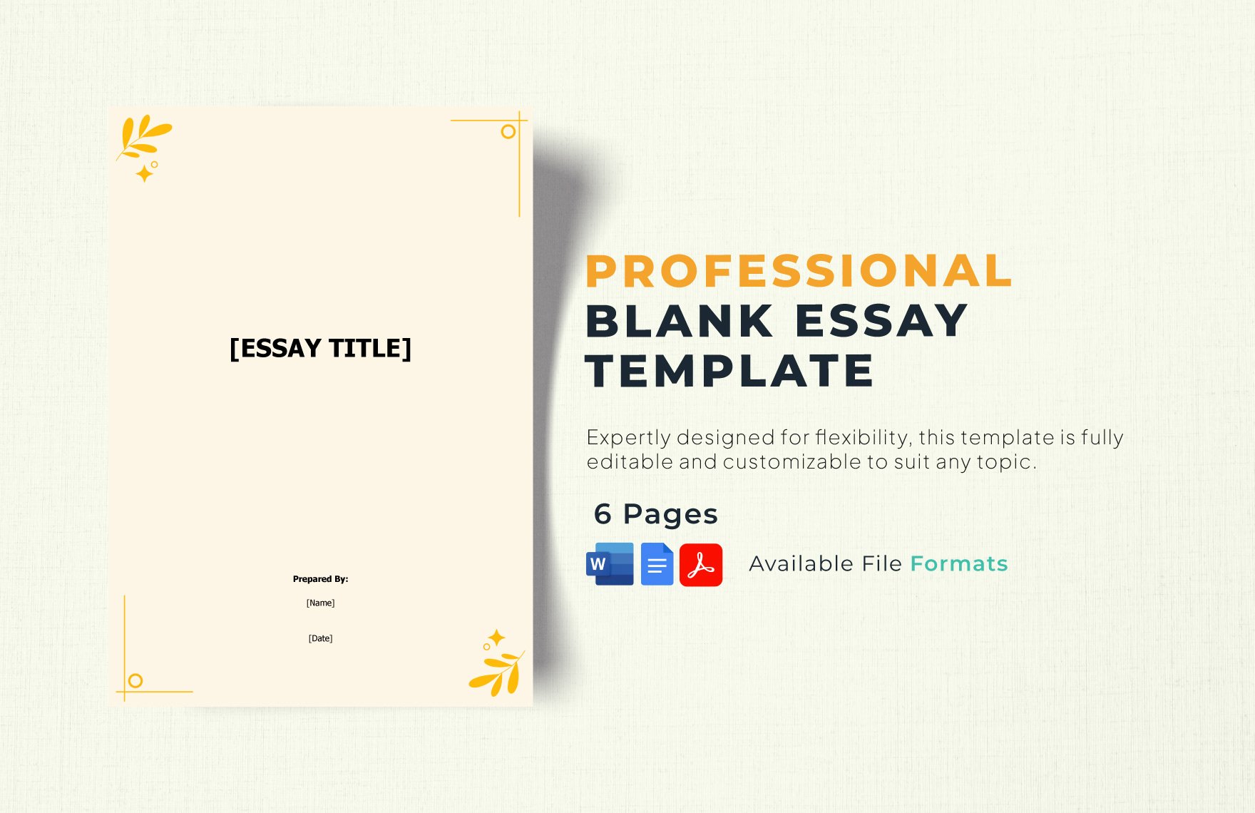 Free Blank Essay Template in Word, Google Docs, PDF