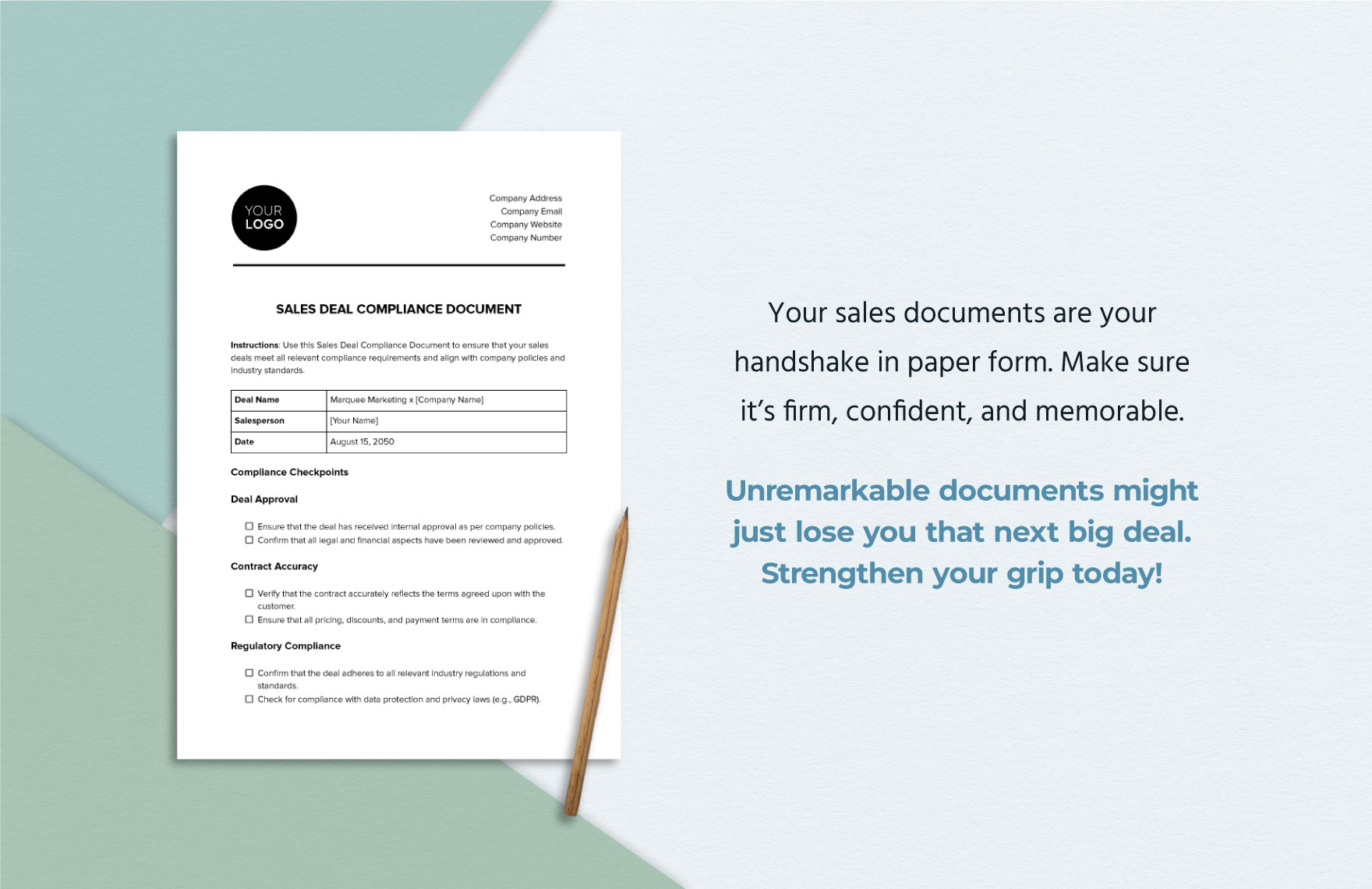 Sales Deal Compliance Document Template